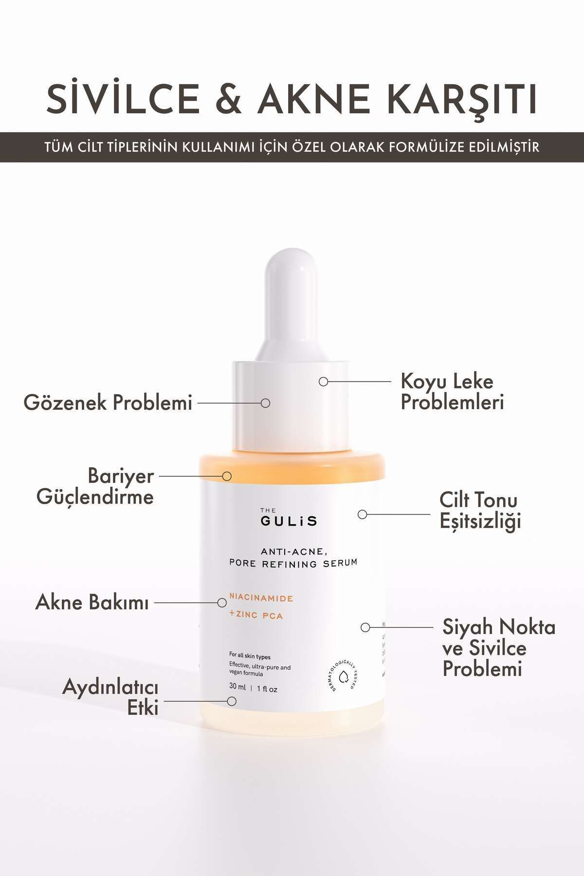 The Gulis Sivilce Ve Siyah Nokta Karşıtı %5 Niacinamide Serum 30 Ml - Görsel 2