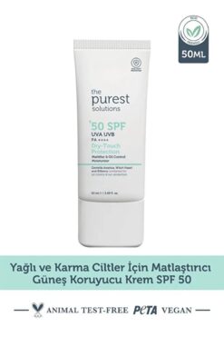 The Purest Solutions Yağlı Ve Karma Ciltler Için Matlaştırıcı Güneş Koruyucu Krem (50ml)