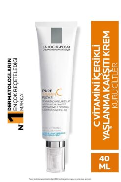 La Roche Posay LA ROCHE-POSAY PURE VİTAMİN C RICH Yaşlanma Karşıtı Kuru Cilt icin Işıltı Veren Bakım KREMİ-40 ml
