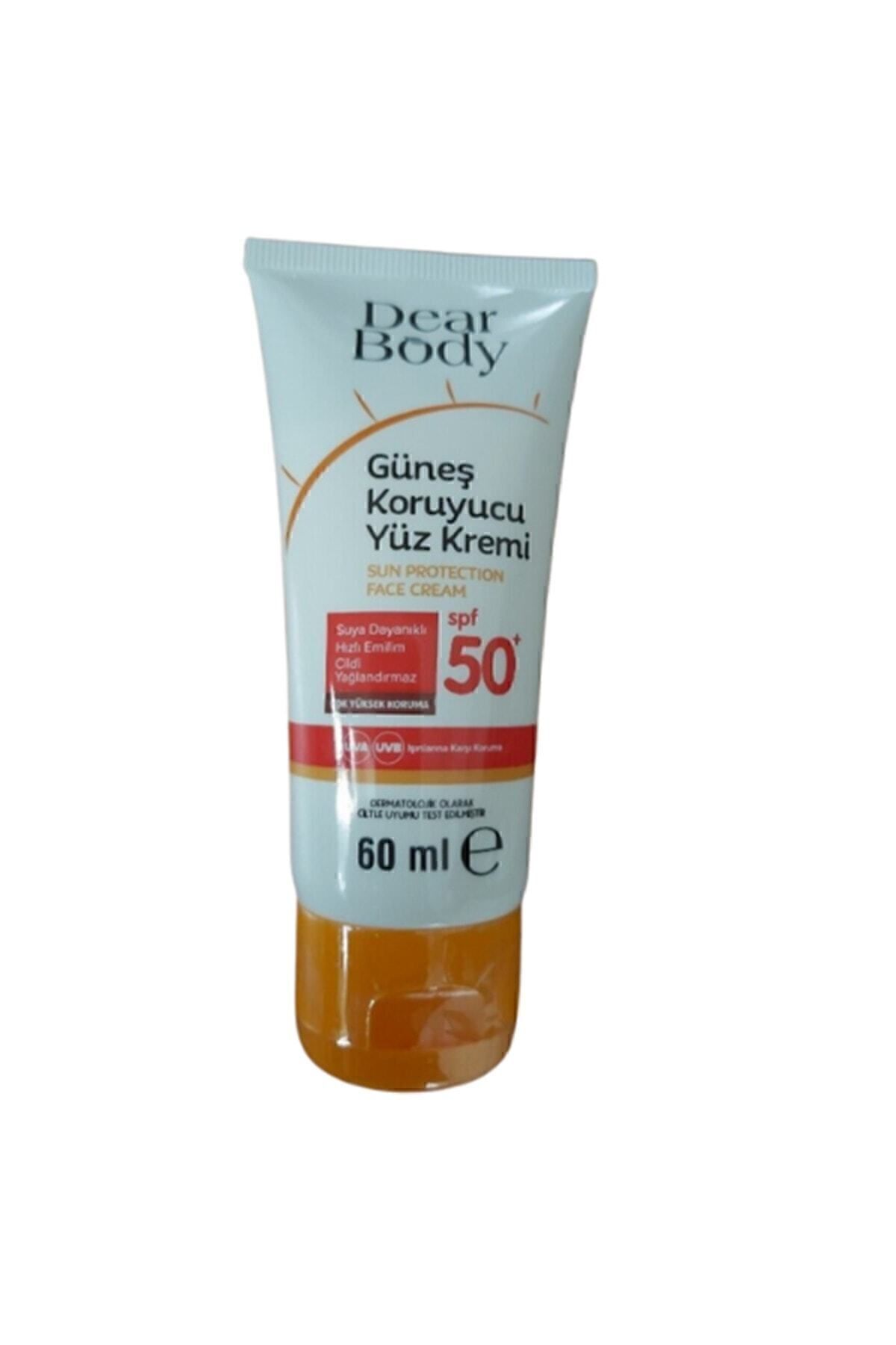 dear body Güneş Koruyucu Yüz Kremi Spf50 60 Ml Yüksek Koruma