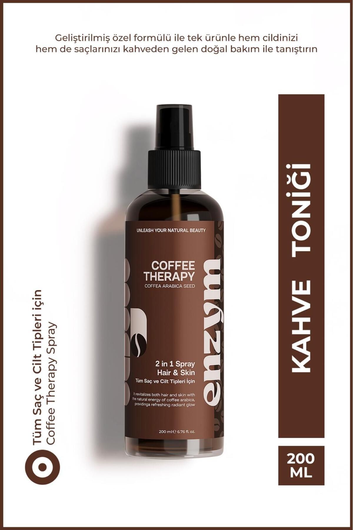 ENZYM COSMETICS Doğal Kahve Tonik Saç (dökülme Karşıtı, Onarıcı) Ve Cilt Bakımı (ton Eşitleme, Antioksidan) 200 Ml