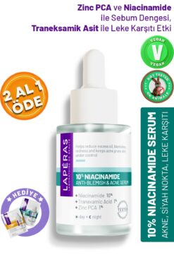 LAPERAS Siyah Nokta Karşıtı %10 Niacinamide %1 Tranexamic Acid %1 Zinc Pca Vegan Serum