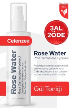 Celenzea Gül Mayası Suyu Aydınlatıcı Ve Gözenek Sıkılaştırıcı Tonik %100 Tam Saf Doğal Yağlı 100ml