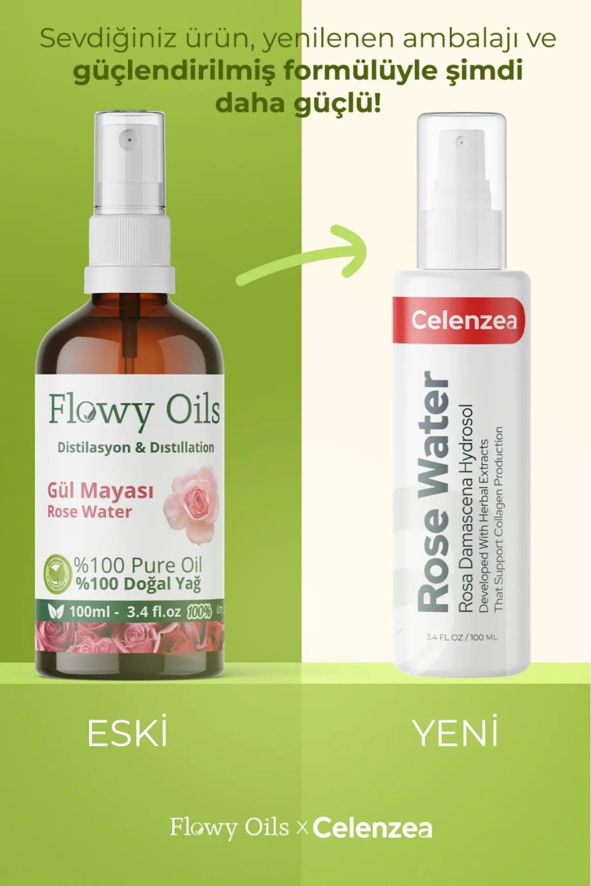 Celenzea Gül Mayası Suyu Aydınlatıcı Ve Gözenek Sıkılaştırıcı Tonik %100 Tam Saf Doğal Yağlı 100ml - Görsel 2