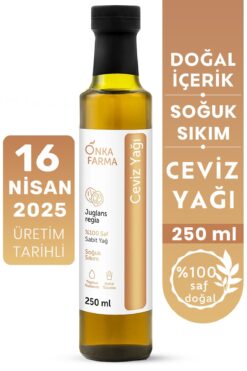 OnkaFarma Onka Farma Ceviz Yağı 250 ml %100 Saf ve Doğal Soğuk Sıkım
