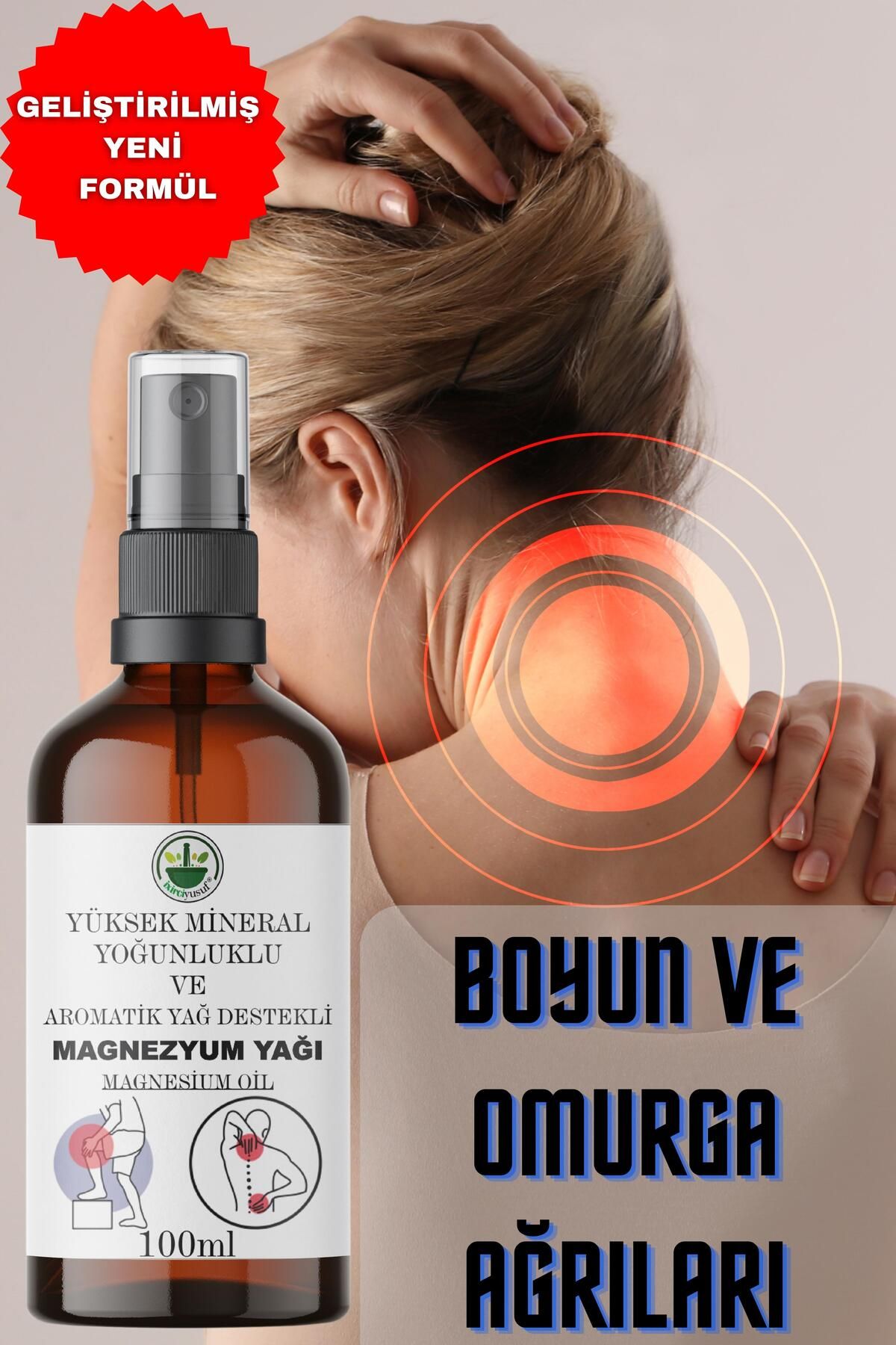 ixirciyusuf Yüksek Mineral Ve Aromatik Yağ Destekli Magnezyum Yağı (MAGNESİUM OİL) Ağrı Sprey 100 ml - Görsel 2