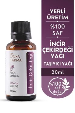 OnkaFarma Onka Farma Incir Çekirdeği Yağı - %100 Saf Incir Çekirdeği Yağı - Soğuk Sıkım - 30 ml