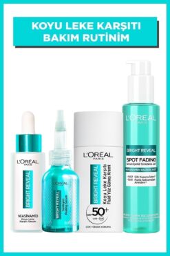 L'Oreal Paris Bright Reveal Koyu Leke Karşıtı Cilt Bakım Seti & SPF 50+ Koyu Leke Karşıtı Yüz Güneş Kremi