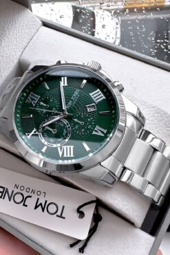 Tom Jones Erkek Kol Saati 3 Atm Su Geçirmez Gümüş Renk Çelik Kordon Bileklik Hediyeli Cbk655