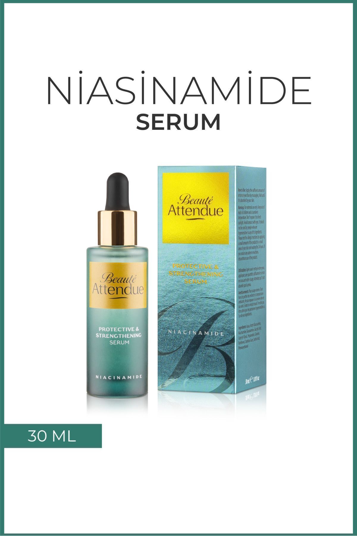 BEAUTE ATTENDUE Niasinamide, Cilt Bariyeri Güçlendirici, Gözenek Sıkılaştırıcı, Serum - Görsel 2