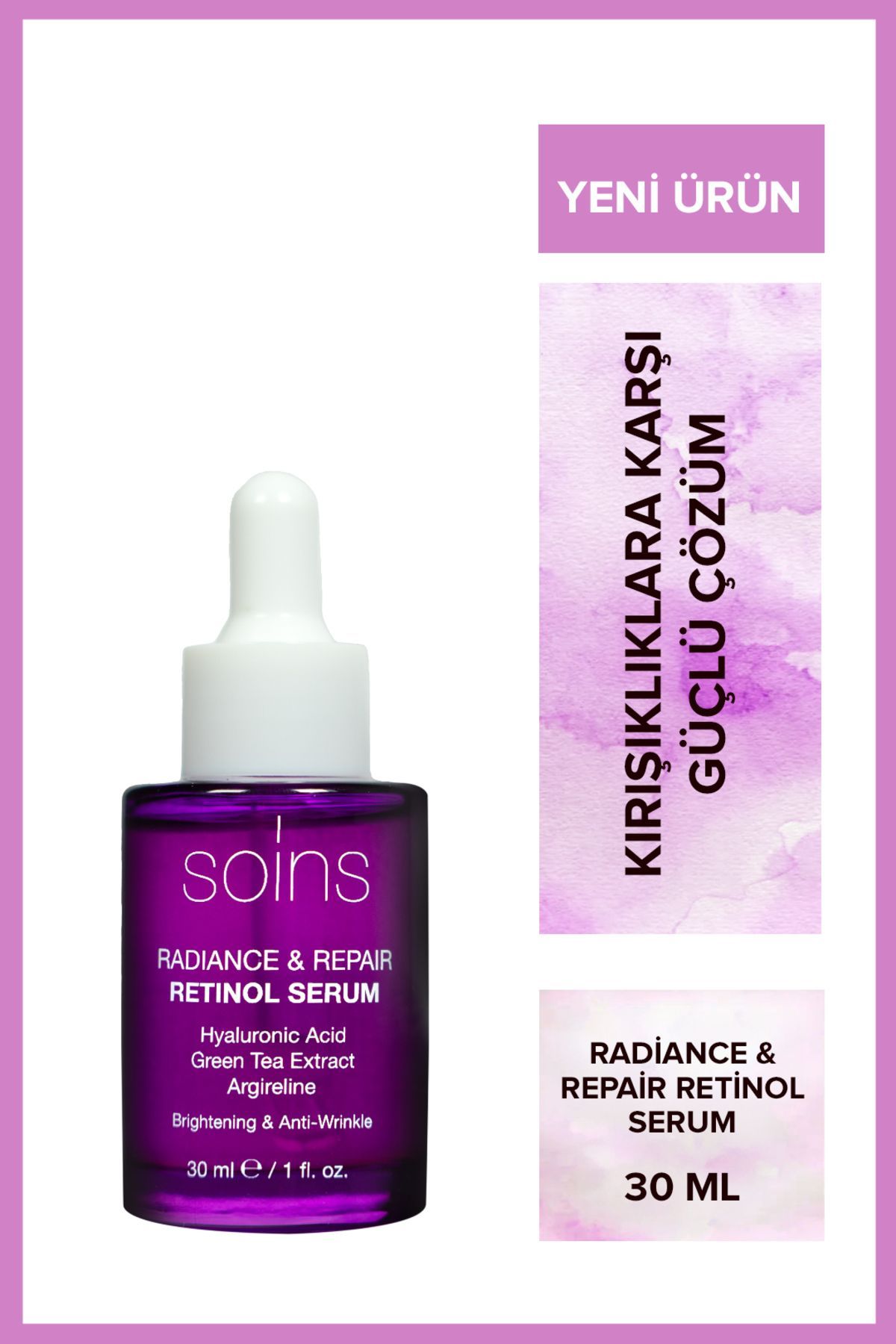 Soins Organic Parlaklık Onarım Sağlayan Retinol Serum (%2 Retinol) 30ml