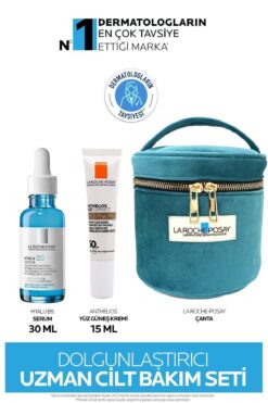 La Roche Posay Dolgunlaştırıcı Uzman Cilt Bakım Seti: Hyalu B5 Serum 30ML&Age Correct Güneş Kremi 15ML&Çanta