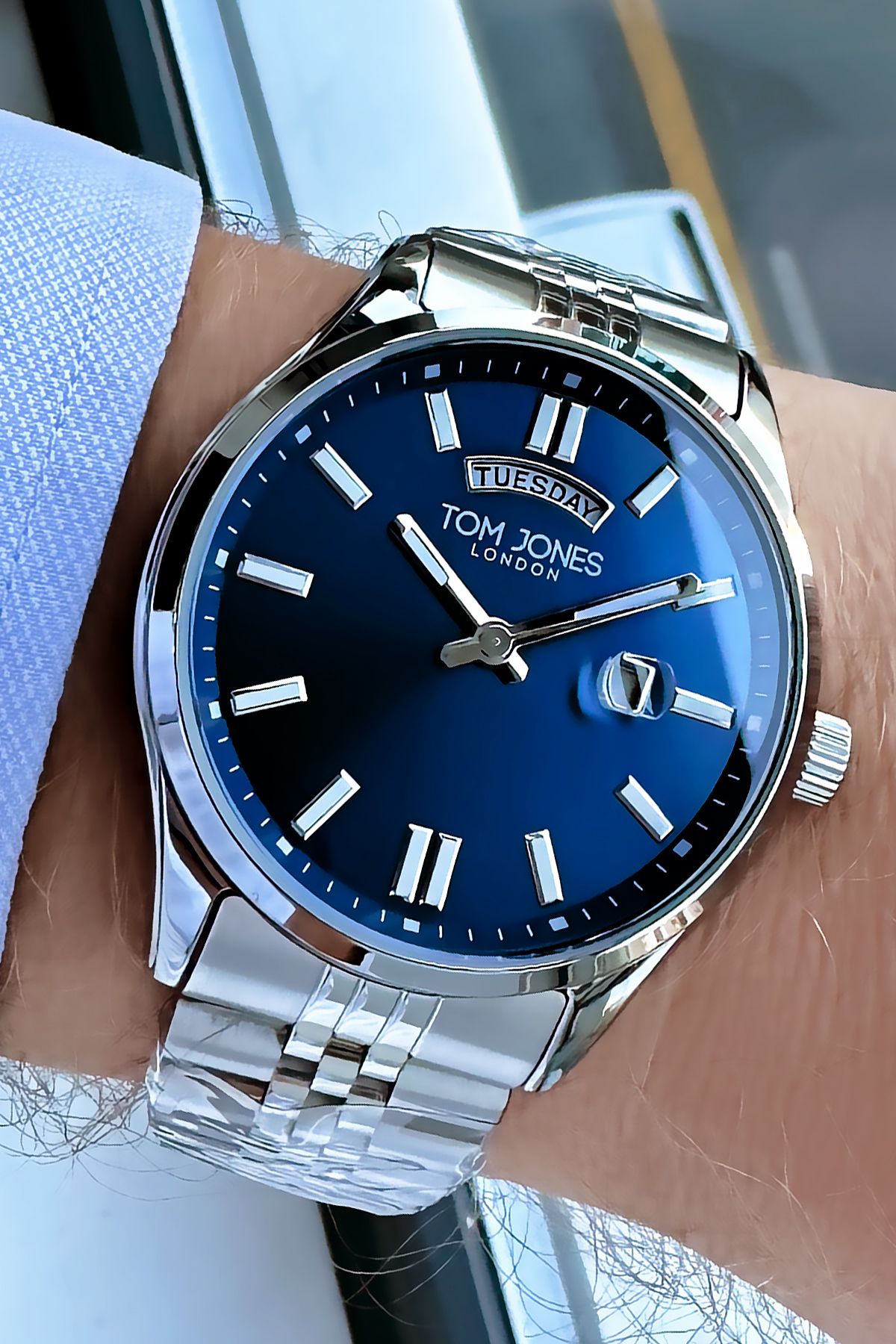 Tom Jones Erkek Kol Saati 3 Atm Su Geçirmez Gümüş Renk Çelik Kordon Bileklik Gncdkh2542l - Görsel 2