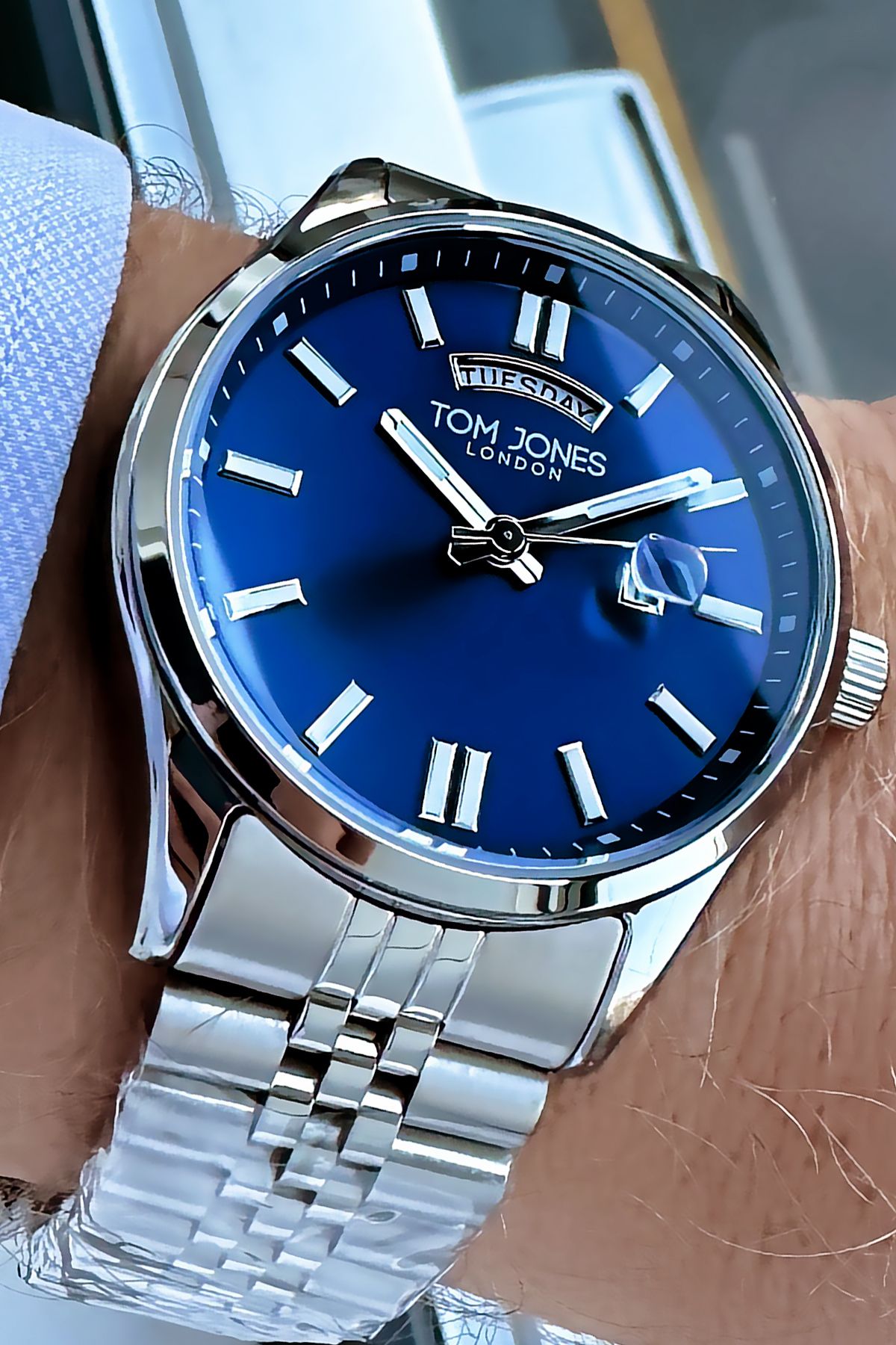 Tom Jones Erkek Kol Saati 3 Atm Su Geçirmez Gümüş Renk Çelik Kordon Bileklik Gncdkh2542l - Görsel 4