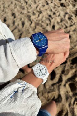 Northwatch Beyaz & Lacivert Takvim Aktif Silikon Çift Kol Saati