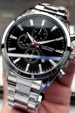 Mascionni Chronograph Erkek Kol Saati (by. Daniel Klein) 3 Atm Su Geçirmez Gümüş Renk Çelik Kordon + Bileklik