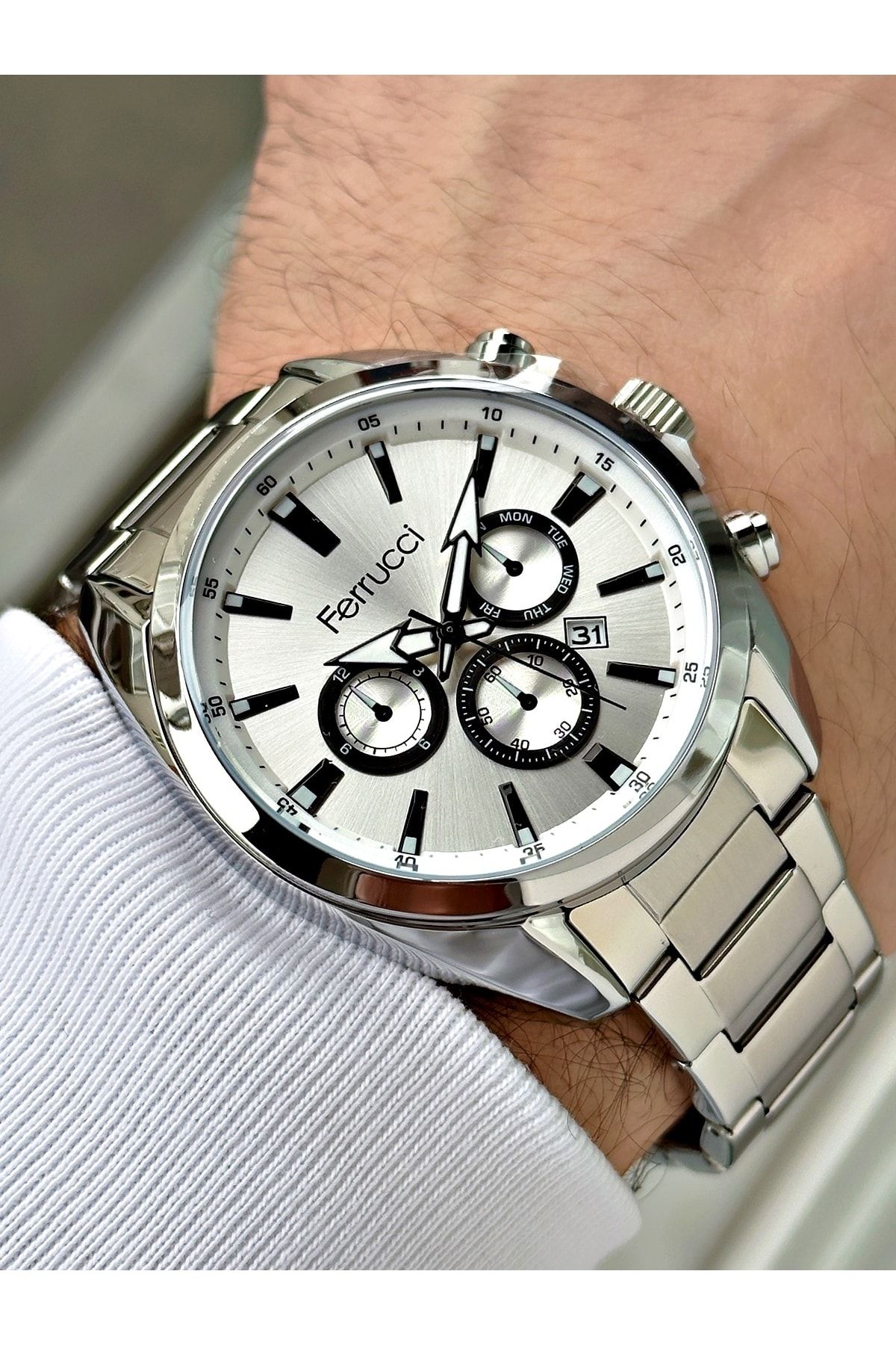 Ferrucci Takvimli Erkek Kol Saati 3 Atm Su Geçirmezlik