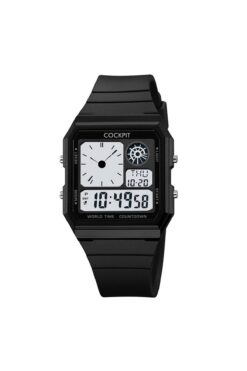 Cockpit Ck-2347bk Siyah Silikon Kordon Dijital Kare Erkek Kol Saati