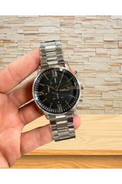 Spectrum Çelik Gümüş Kordon Siyah Kadran Armani Model Iki Renk Erkek Kol Saati