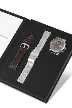 Daniel Klein Çelik Kordon & Deri Kordonlu İç Fonksiyonları Aktif 3 Atm Erkek Kol Saati SET.10737.K4