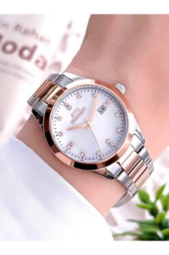 Slazenger Çelik Kordon Takvimli Özel Sedef Kadran 5 Atm Suya Dayanıklı Kadın Kol Saati 2465.3.03