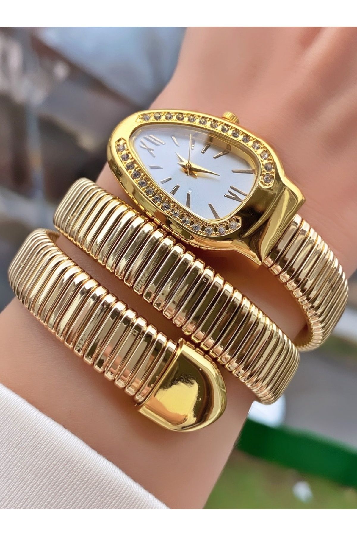 Merand Altın Renk Yılan Saat, Dolamalı Saat, Kadın Kol Saati - Görsel 2