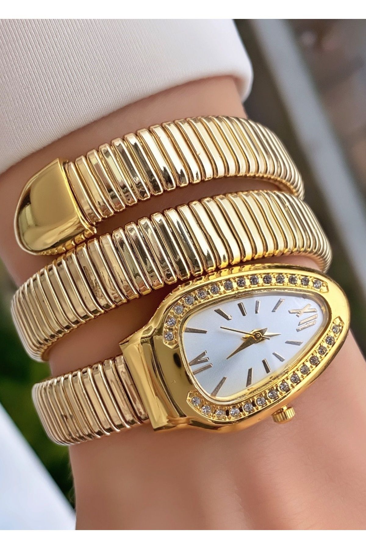 Merand Altın Renk Yılan Saat, Dolamalı Saat, Kadın Kol Saati - Görsel 3