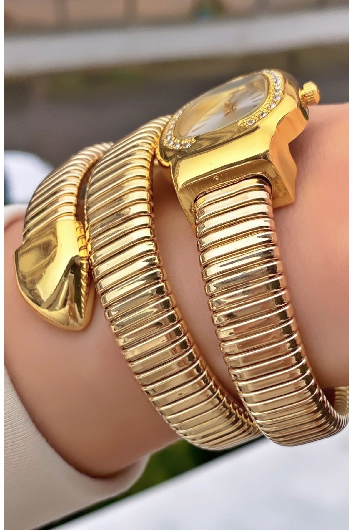 Merand Altın Renk Yılan Saat, Dolamalı Saat, Kadın Kol Saati - Görsel 4