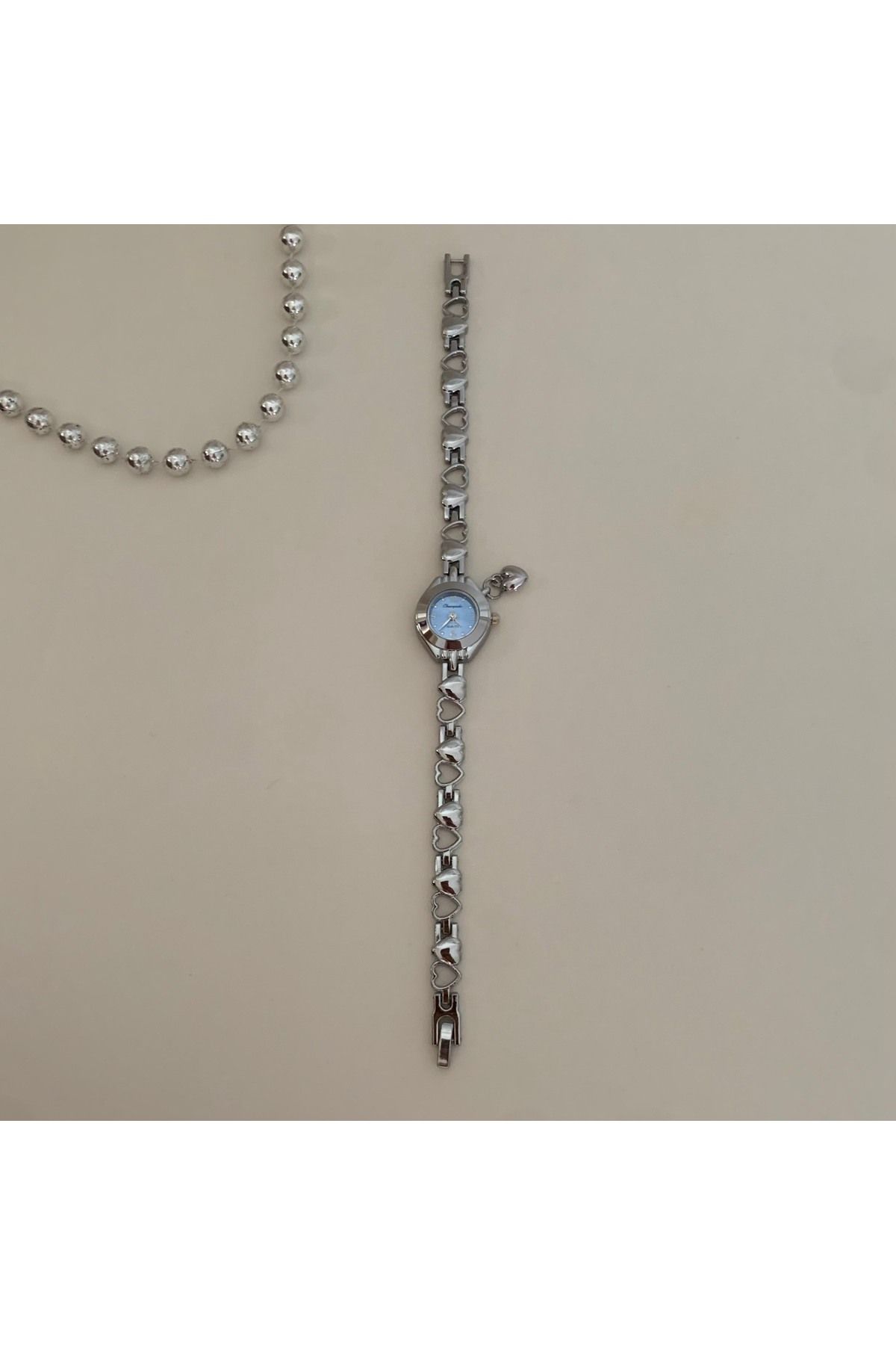 chaoyada Pinterest Model Kalp Mavi Vintage Saat - Görsel 3