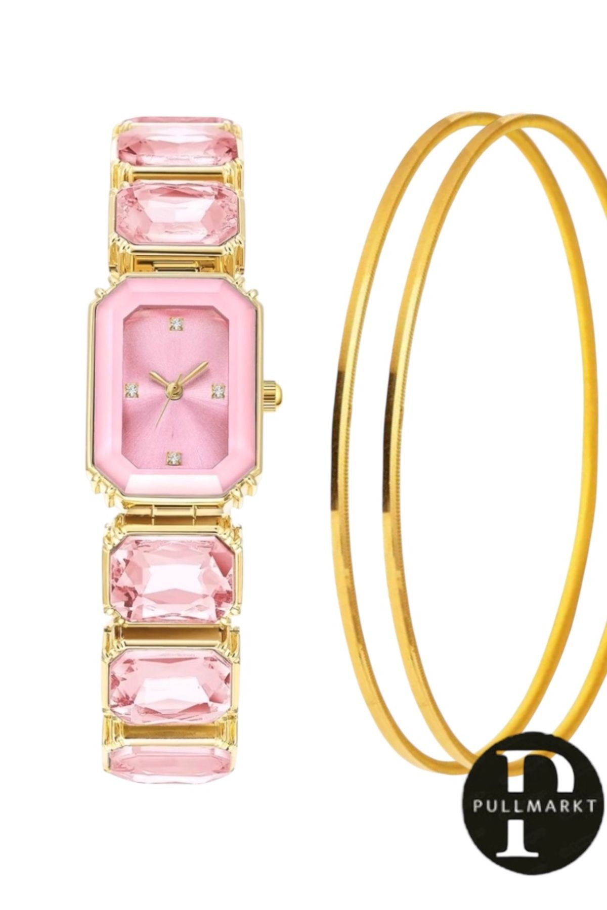 pullmarkt 2 Adet Ajda Bilezik Bileyzik Bileklik 1 Adet Taş Model - Kadın Kol Saati