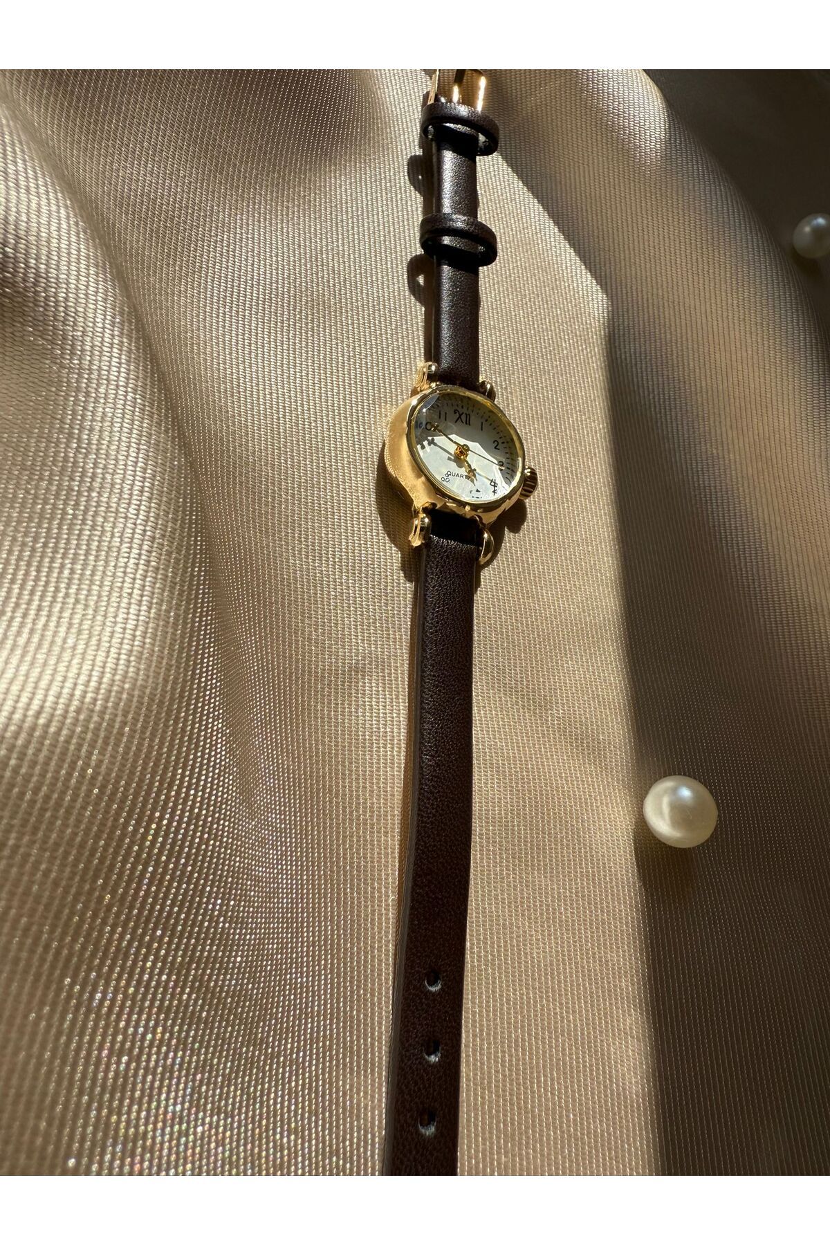 rubsey Retro Minimal Deri Kordon Vintage Kadın Kol Saati - Görsel 2