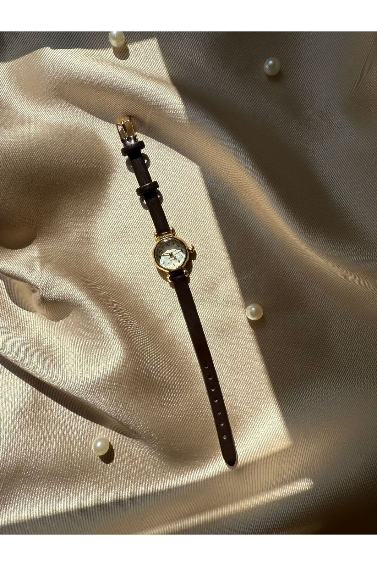 rubsey Retro Minimal Deri Kordon Vintage Kadın Kol Saati - Görsel 5