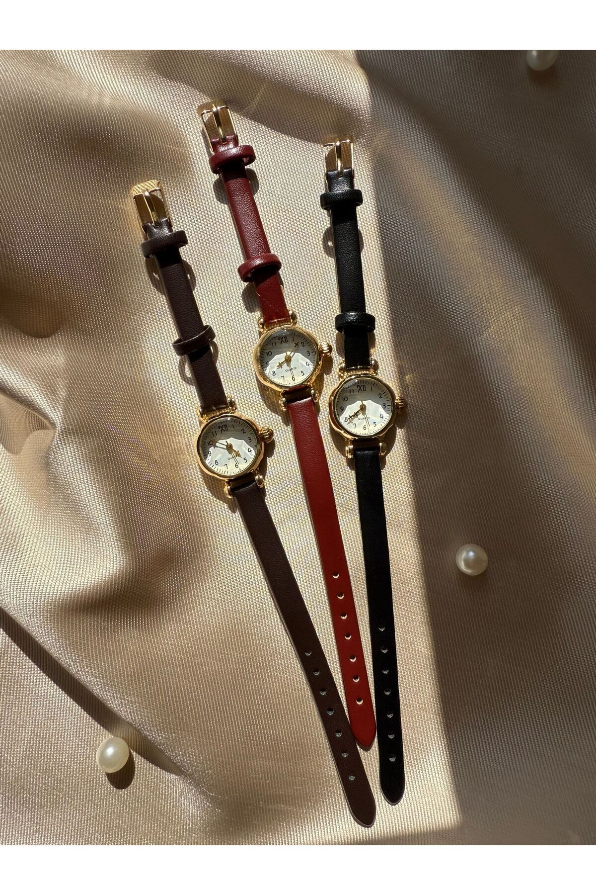 rubsey Retro Minimal Deri Kordon Vintage Kadın Kol Saati - Görsel 6