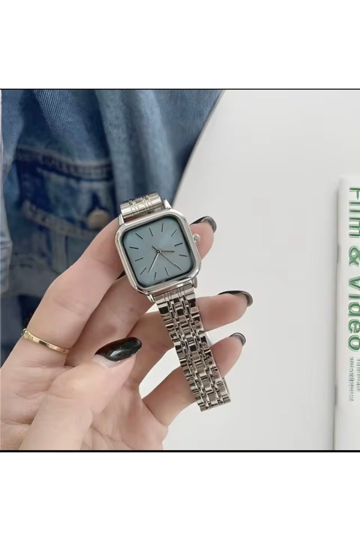 Bimodabu Retro minimal Kare kadran Kadın kol saati