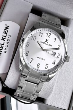 Daniel Klein Royal Orijinal Erkek Kol Saati 3 Atm Su Geçirmez Gümüş Renk Çelik Kordon Doğaltaş Bileklik Dke2028c1