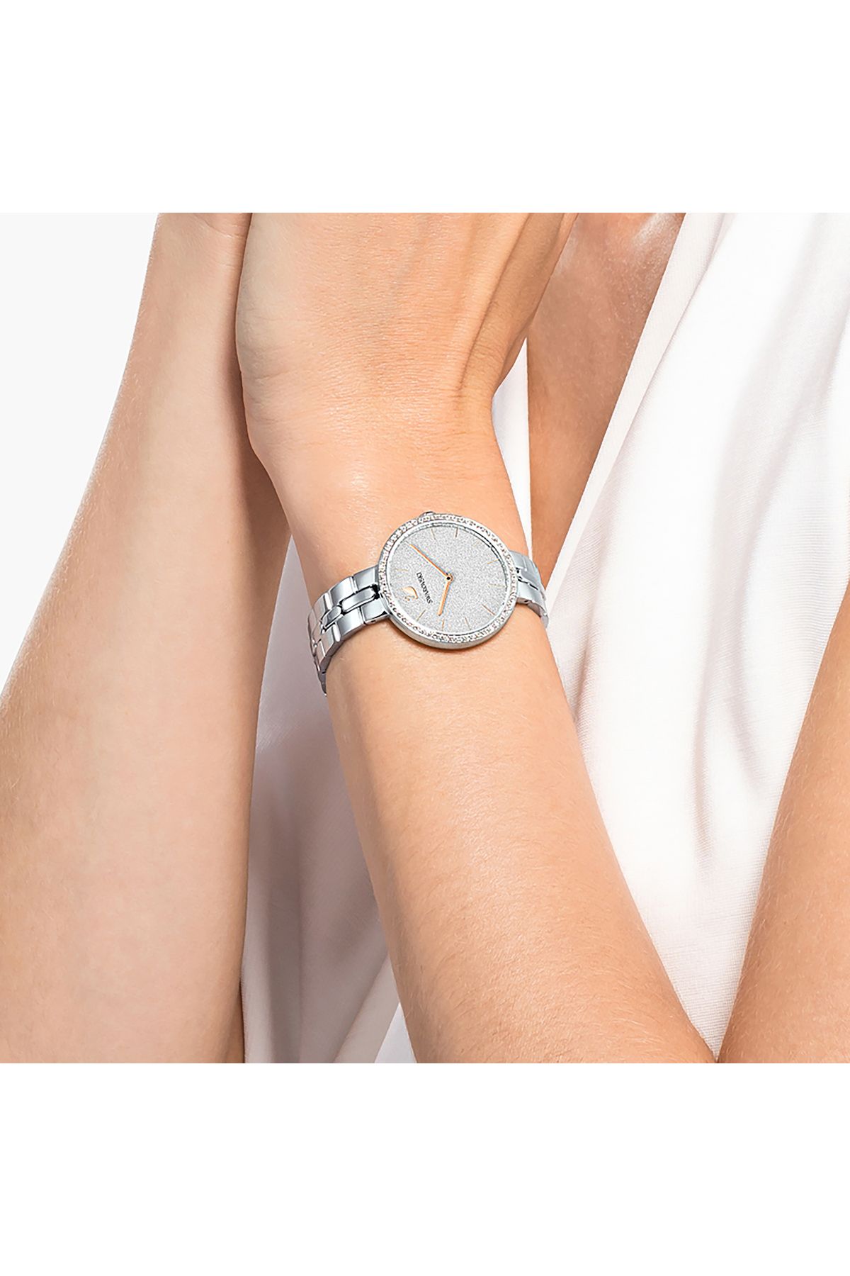 Swarovski Cosmopolitan Saat, Isviçre Üretimi, Metal Bileklik, Gümüş Rengi, Paslanmaz Çelik - Görsel 4