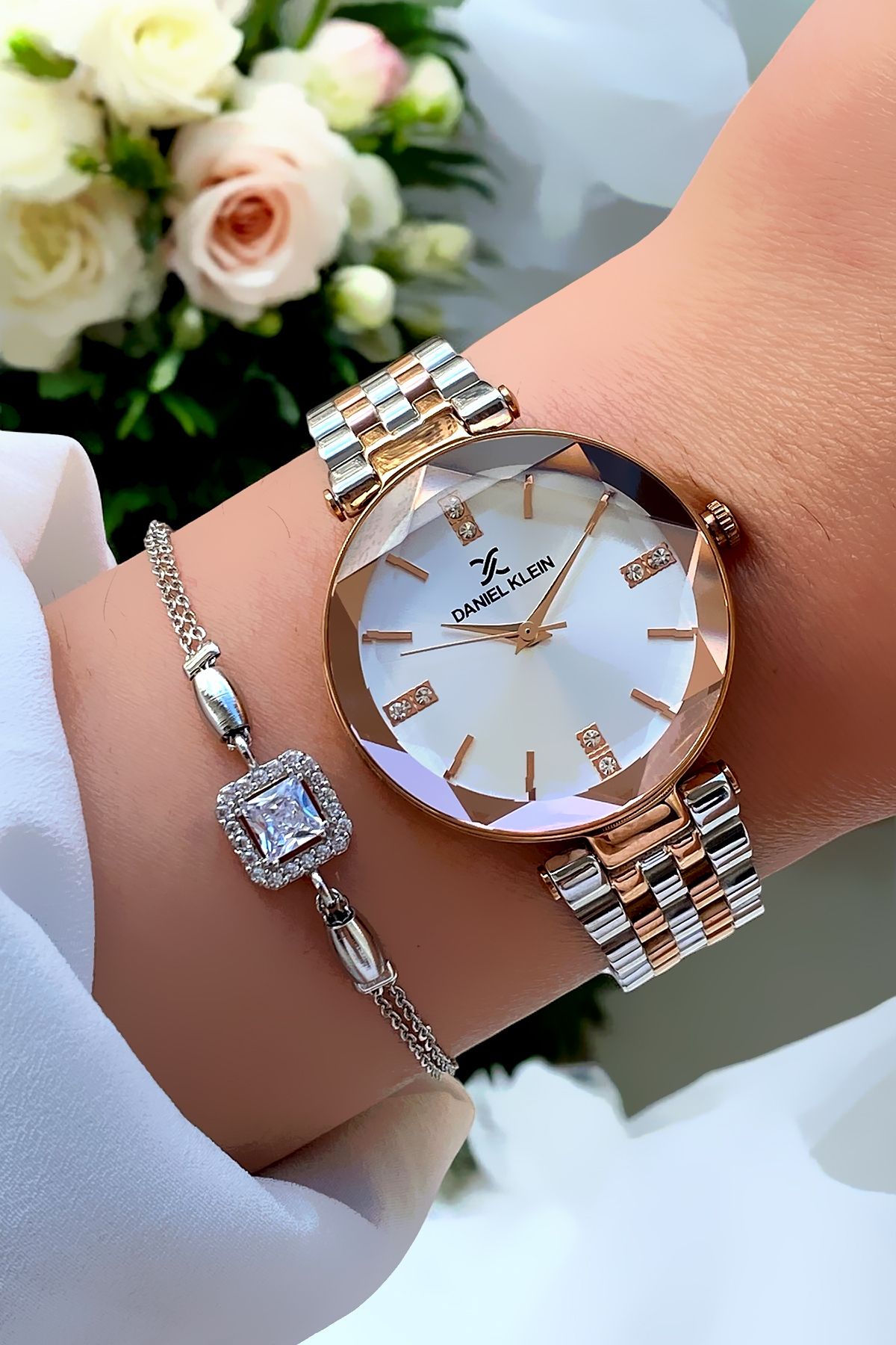 Daniel Klein Rose Gold Çelik Jubile Kordon Hediyesi Kesme Cam Orijinal 2 Yıl Garantili Kadın Kol Saati Bileklik - Görsel 2