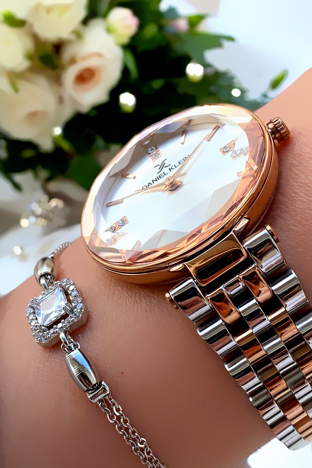 Daniel Klein Rose Gold Çelik Jubile Kordon Hediyesi Kesme Cam Orijinal 2 Yıl Garantili Kadın Kol Saati Bileklik - Görsel 3