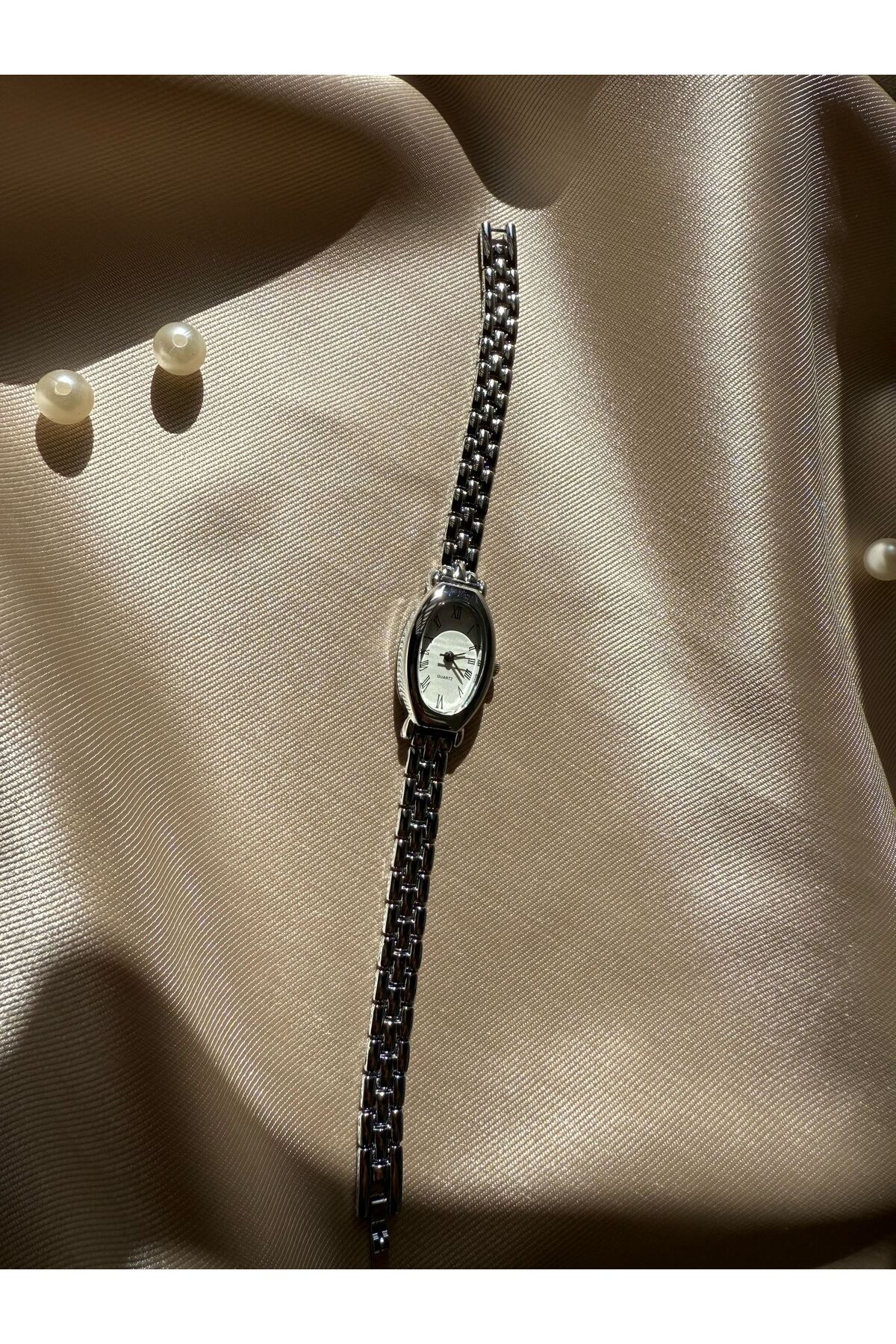 rubsey Retro Minimal Hasır Kordon Vintage Kadın Kol Saati - Görsel 4