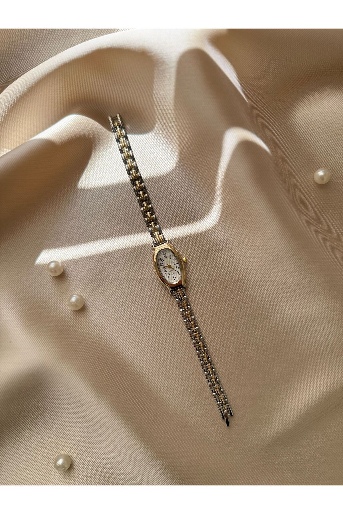 rubsey Retro Minimal Hasır Kordon Vintage Kadın Kol Saati - Görsel 5