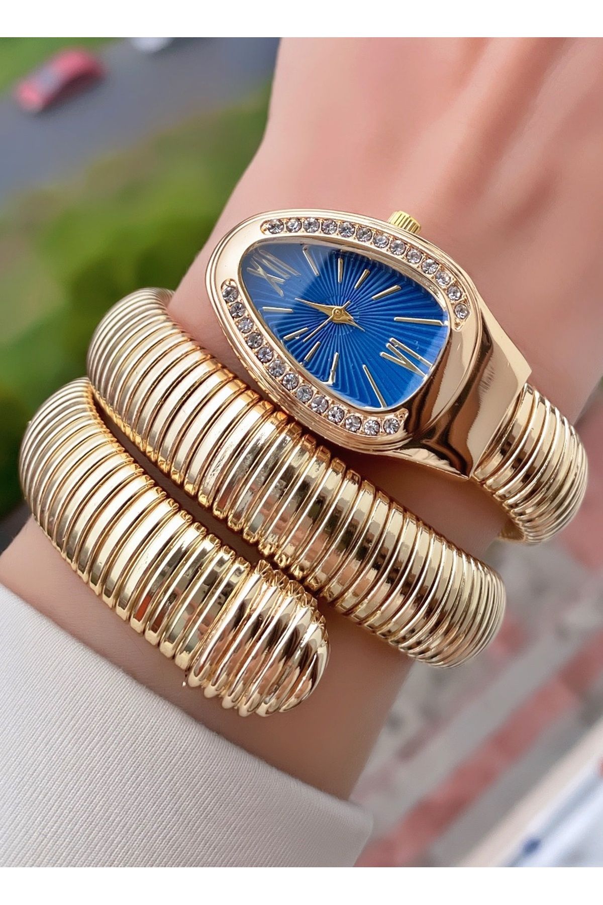 Merand Altın Renk Yılan Saat, Dolamalı Saat, Kadın Kol Saati