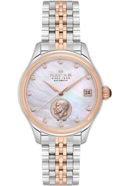 Nacar SAFİR CAM KLASİK GÜMÜŞ - ROSE KADIN KOL SAATİ NC03-3923007-EWMS