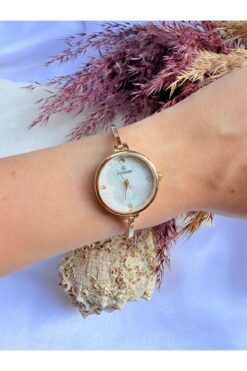 Coliseum Yuvarlak Vintage Gold Içi Beyaz Kadın Kol Saati