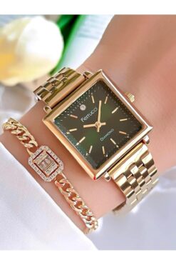 Ferrucci Diamond Pırlanta Taşlı Ve Sertifikalı Özel Kutulu Kadın Kol Saati+Bileklik BFC.01118-03