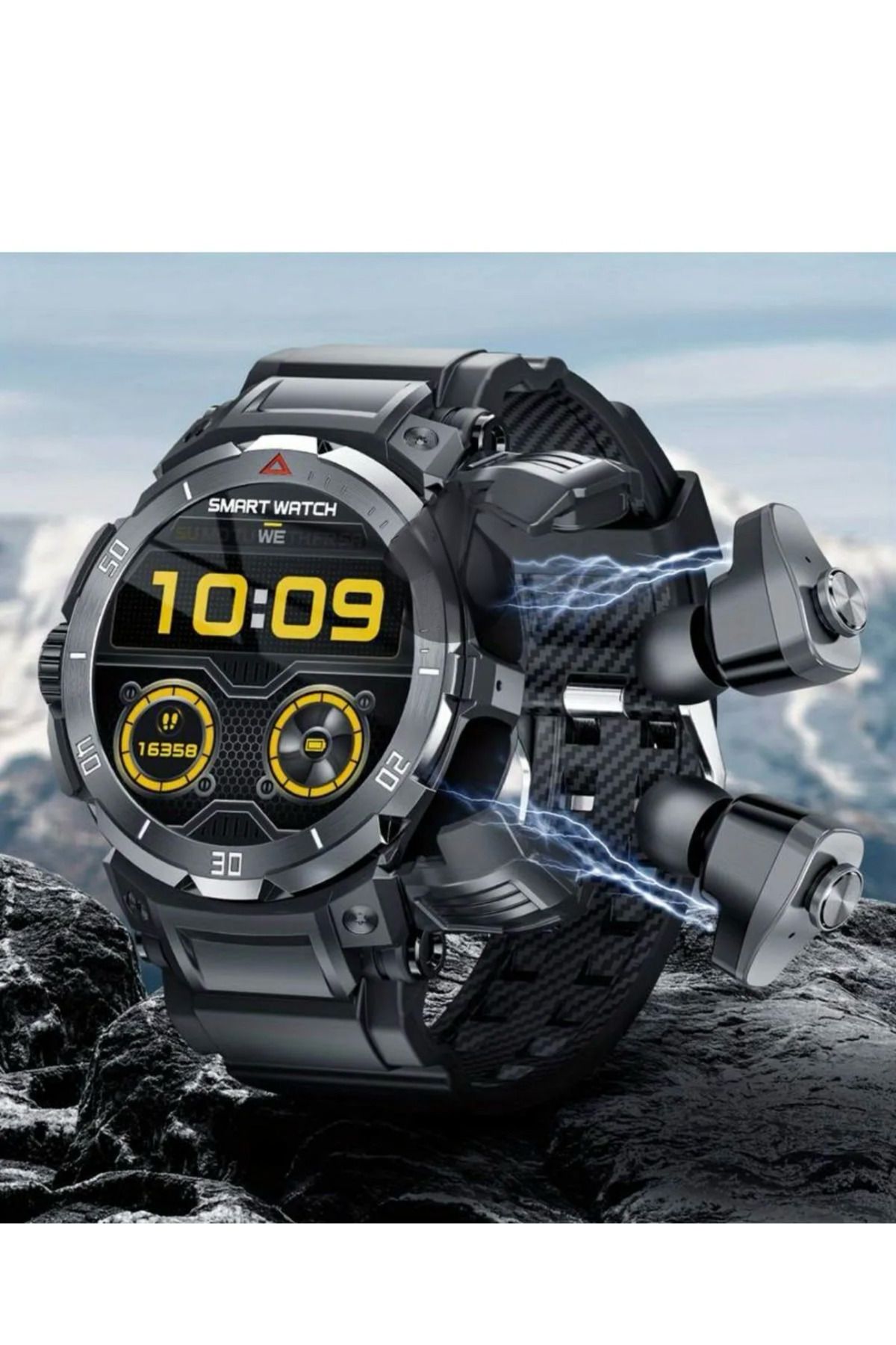 Holatec Süper Amoled Kulaklıklı Watch Huge Dağcı,askeri,denizci,izci,sportmen Kaya Sağlamlığı