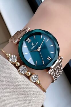 Daniel Klein Orijinal Yeni Sezon Kesme Cam Kadın Kol Saati Rose Renk Çelik Kordon Hediye Bileklik Dkby2027c9