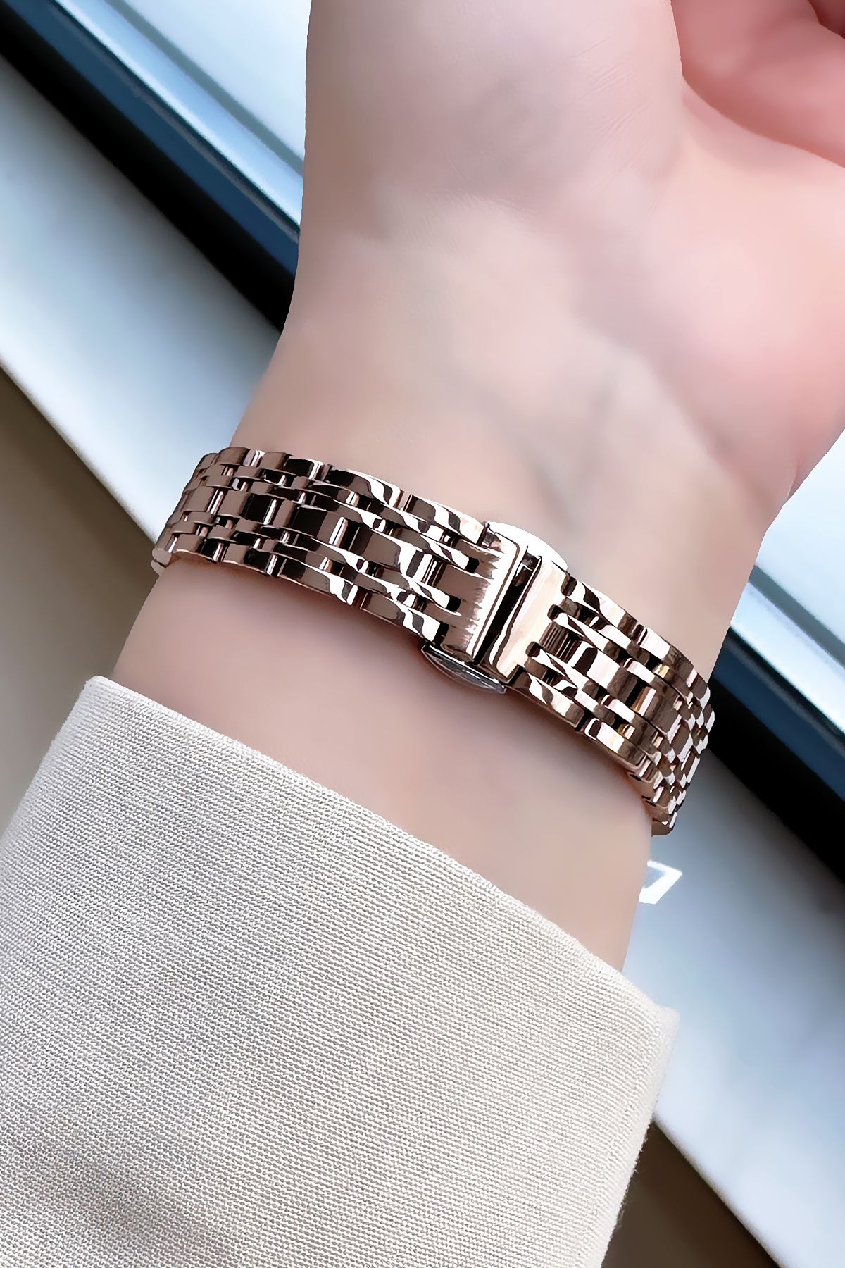 Daniel Klein Orijinal Yeni Sezon Kesme Cam Kadın Kol Saati Rose Renk Çelik Kordon Hediye Bileklik Dkby2027c9 - Görsel 6