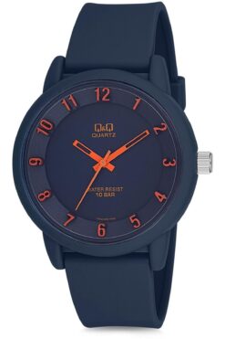 Q&Q Unisex Lacivert 10 Atm Su Geçirmez Silikon Kordonlu Kol Saati