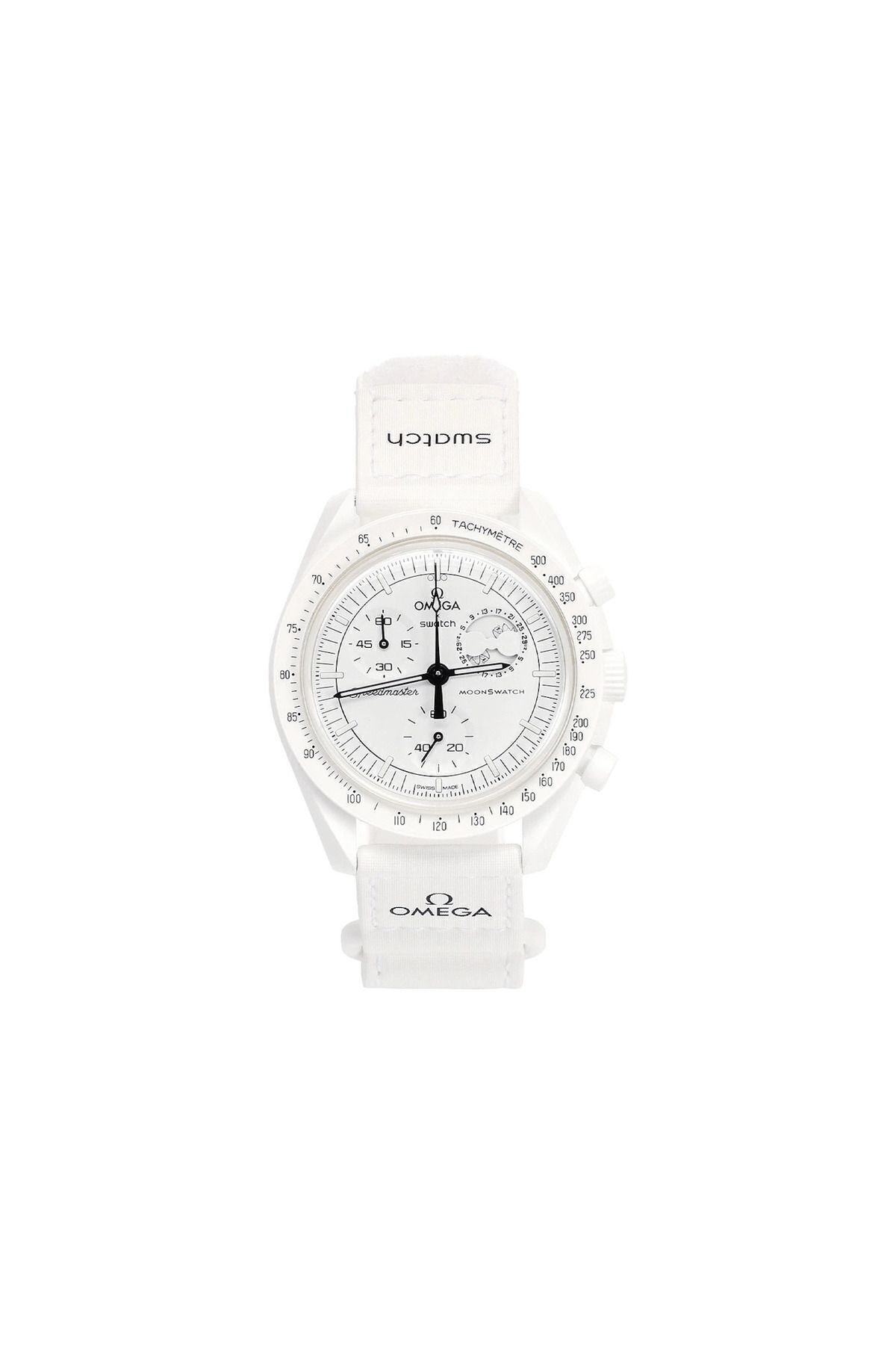 Swatch x Omega Bioceramic Moonswatch Mission To Moonphase Snoopy White