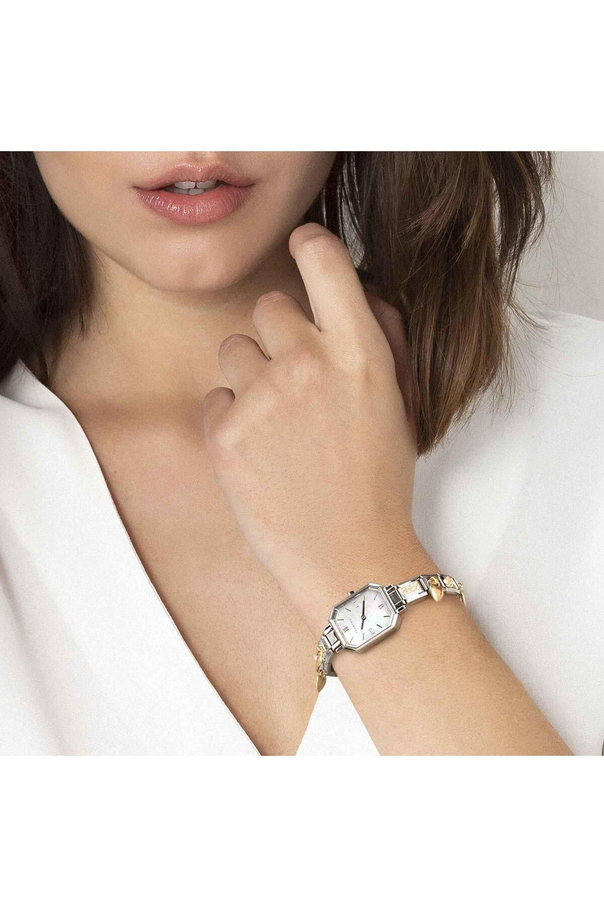 NOMİNATİON Paslanmaz Çelik Kayışlı Yeni Parıs Dikdörtgen 'saat - Beyaz Inci - Görsel 3